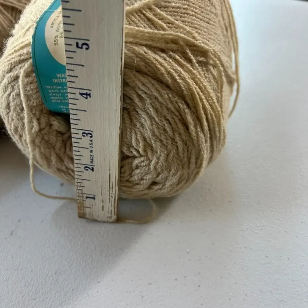 Vintage Quick Knit Sport Yarn Barrels Beige Color Lot Of 3